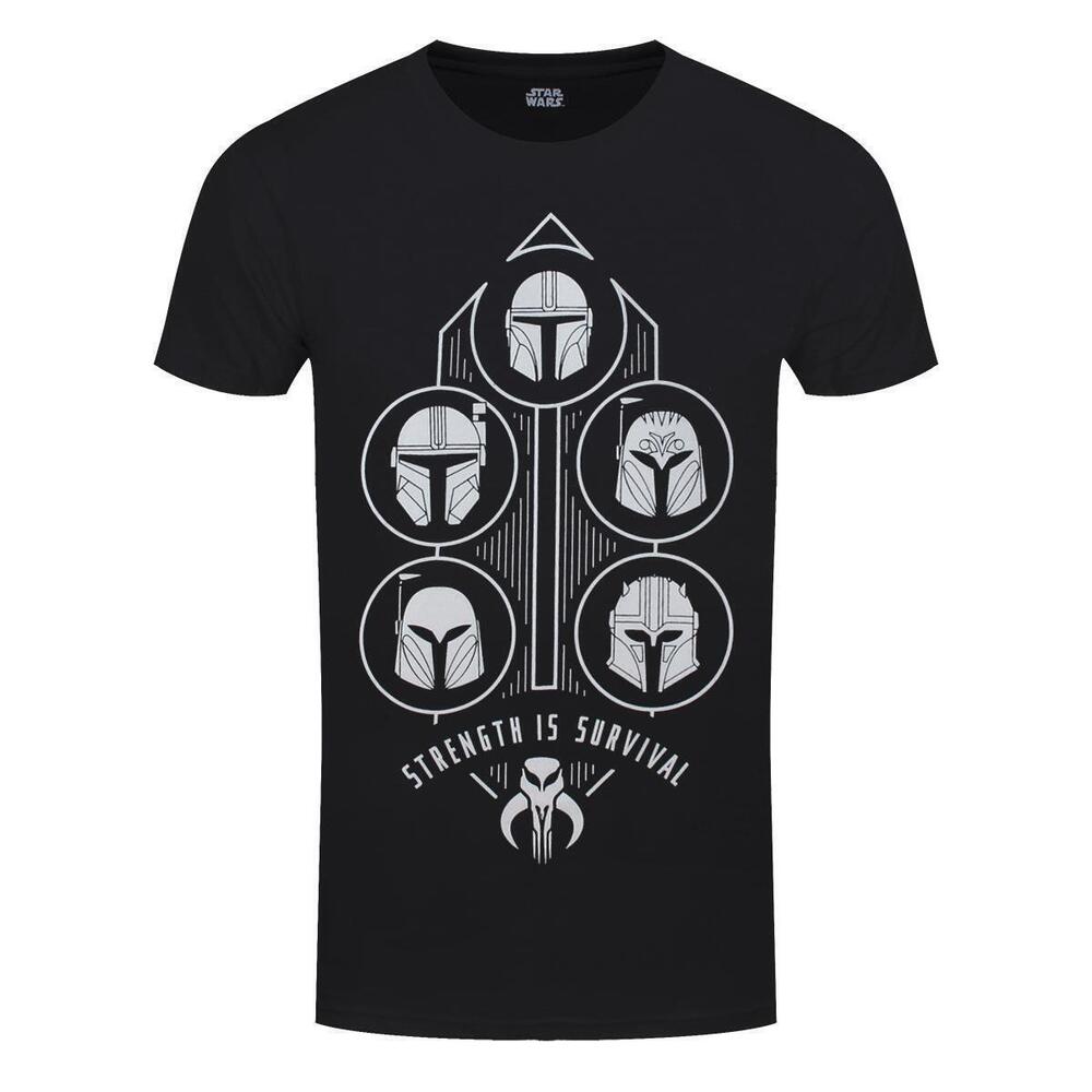 Star Wars The Mandalorian Strength Is Survival Mens Black Tshirt